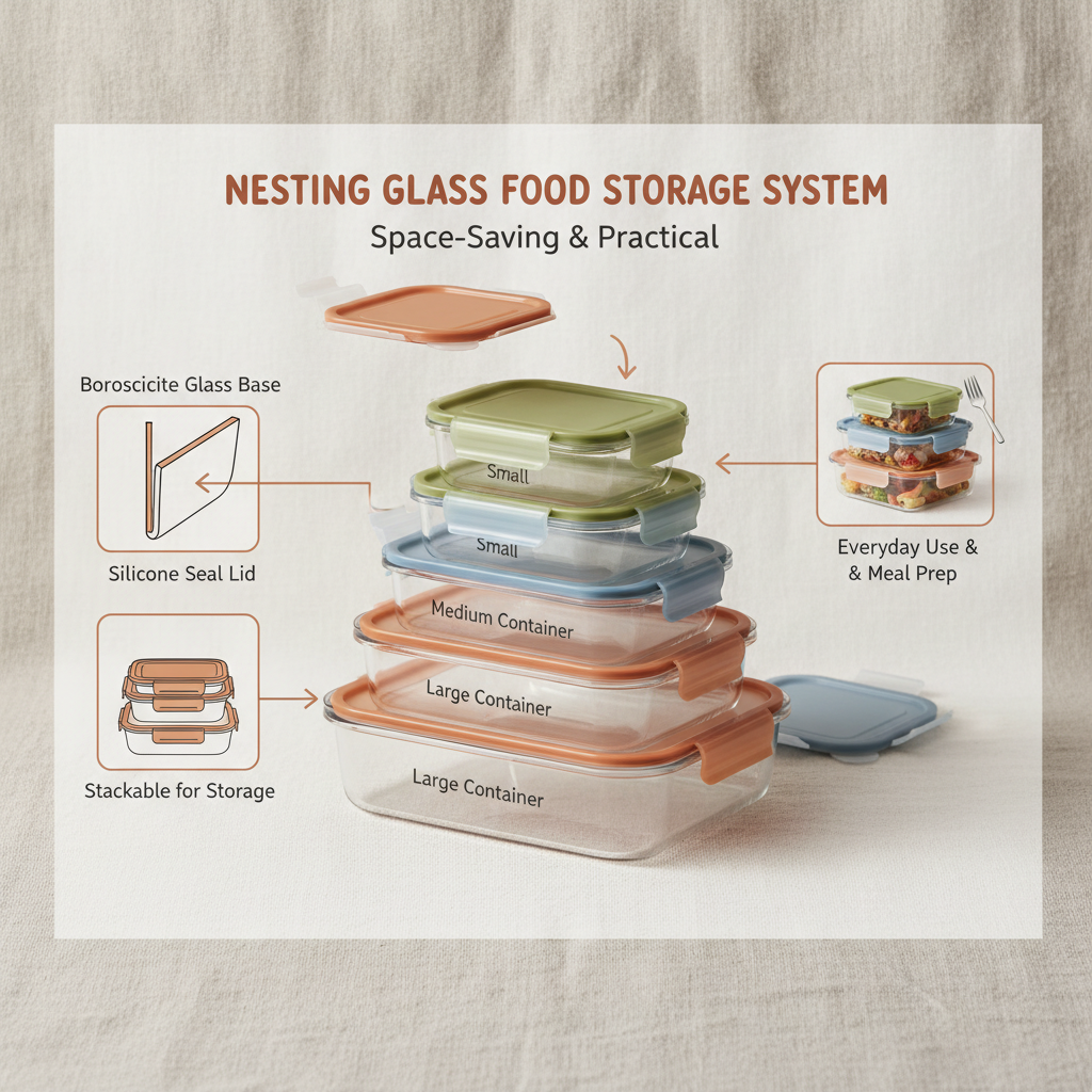 nesting glass food storage containers