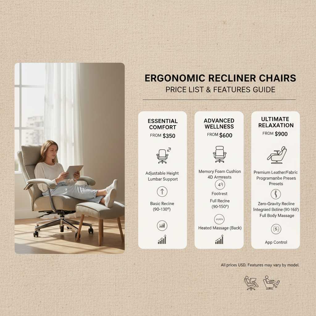 Comprehensive Ergonomic Office Recliner Chair Pricelist For Enhanced Productivity