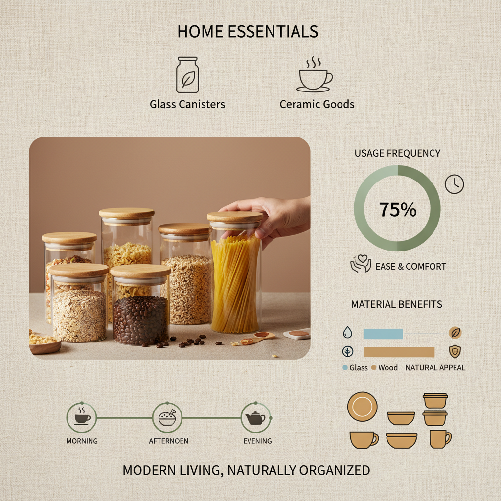 Stylish Glass Canister Wood Top for Kitchen Storage Solutions