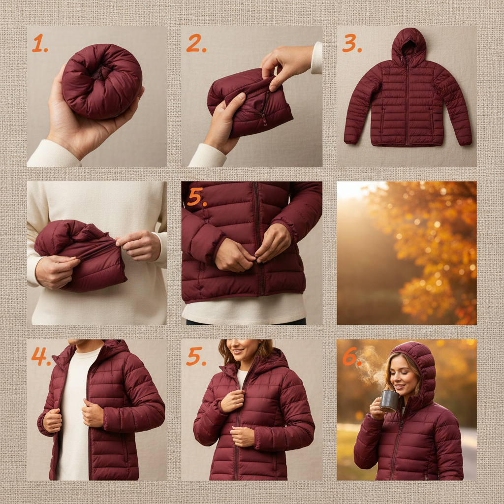 burgundy puffer jacket