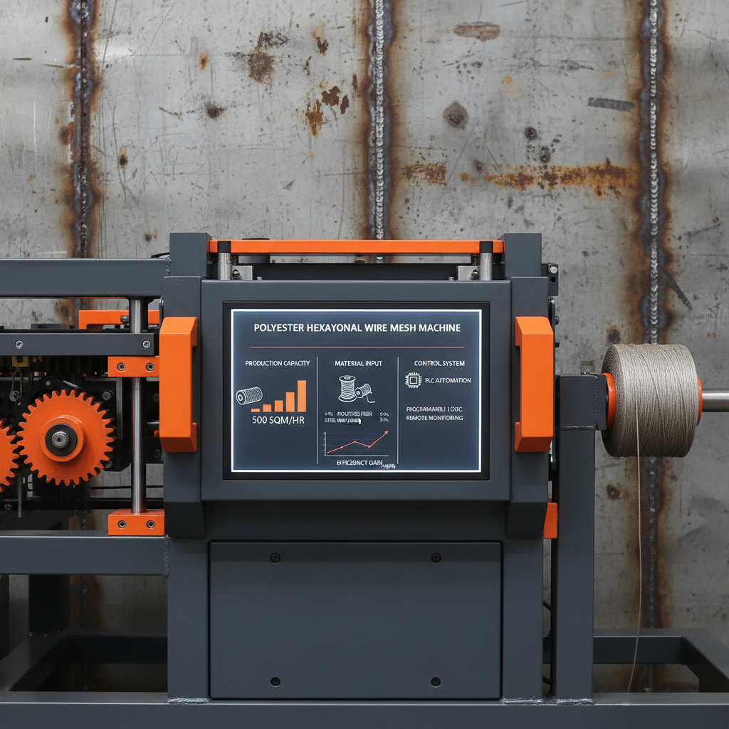 China PLC Polyester Hexagonal Wire Mesh Machine