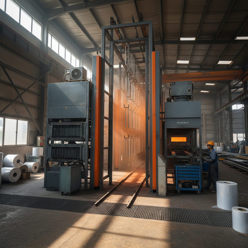 vertical powder coating line