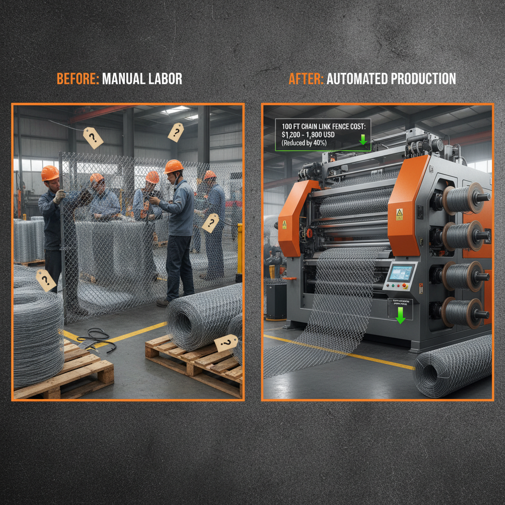 100 ft chain link fence cost