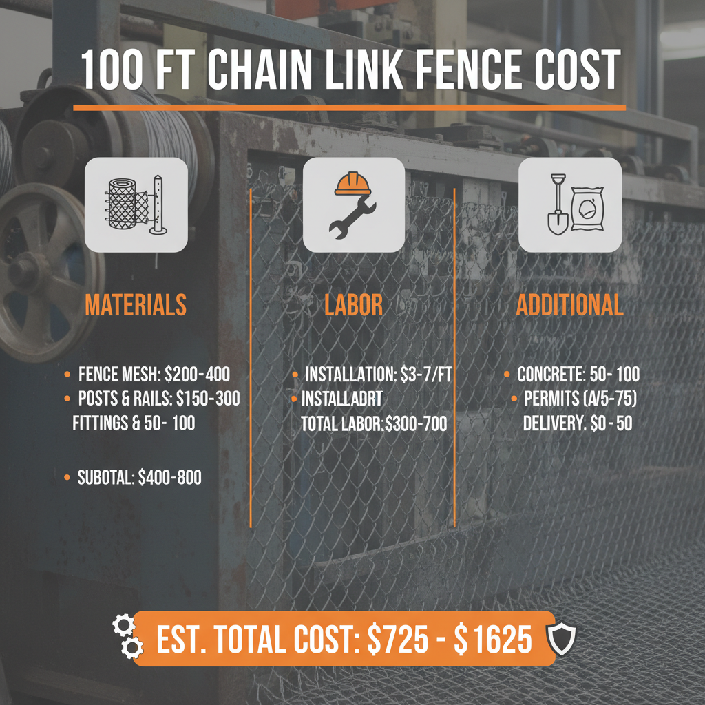100 ft chain link fence cost