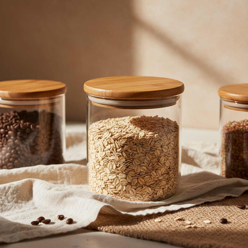 Elegant Glass Jar with Timber Lid Solutions for Storage and Presentation