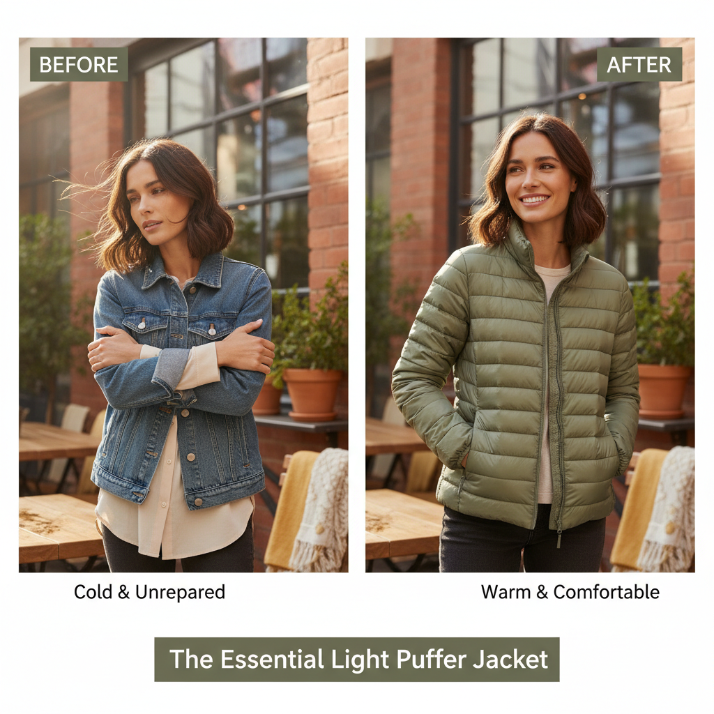womens light puffer jacket