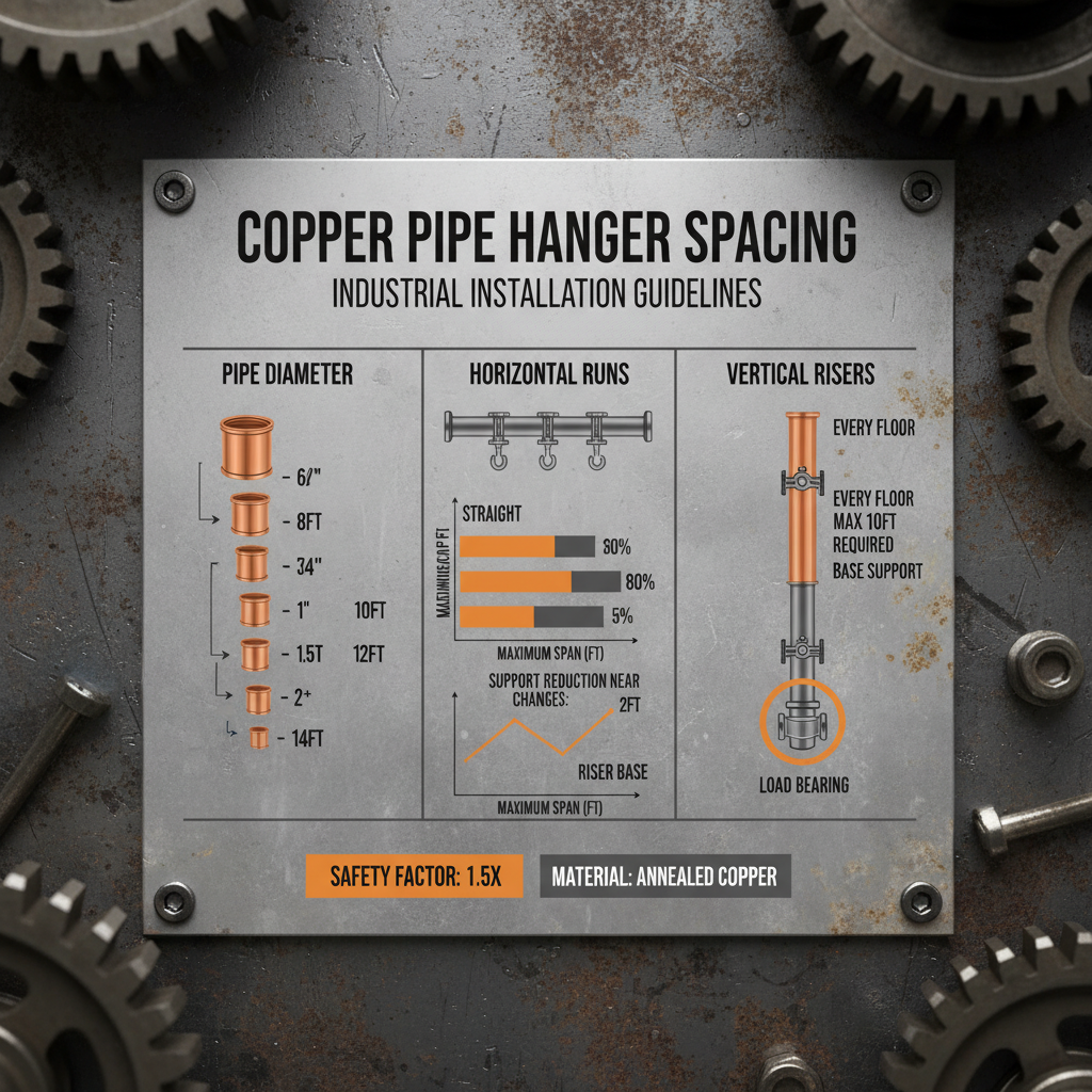 copper pipe hanger spacing