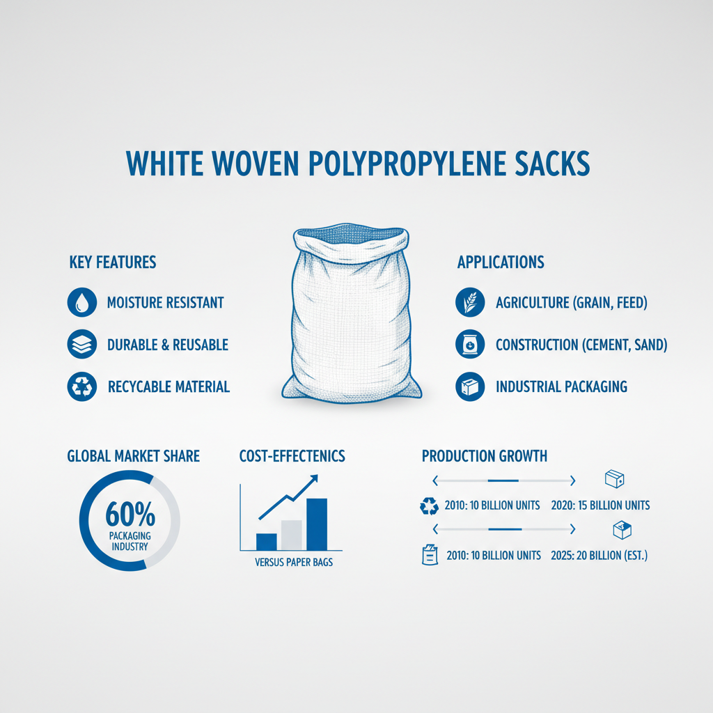 white woven polypropylene sacks