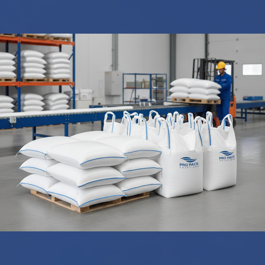 white woven polypropylene sacks