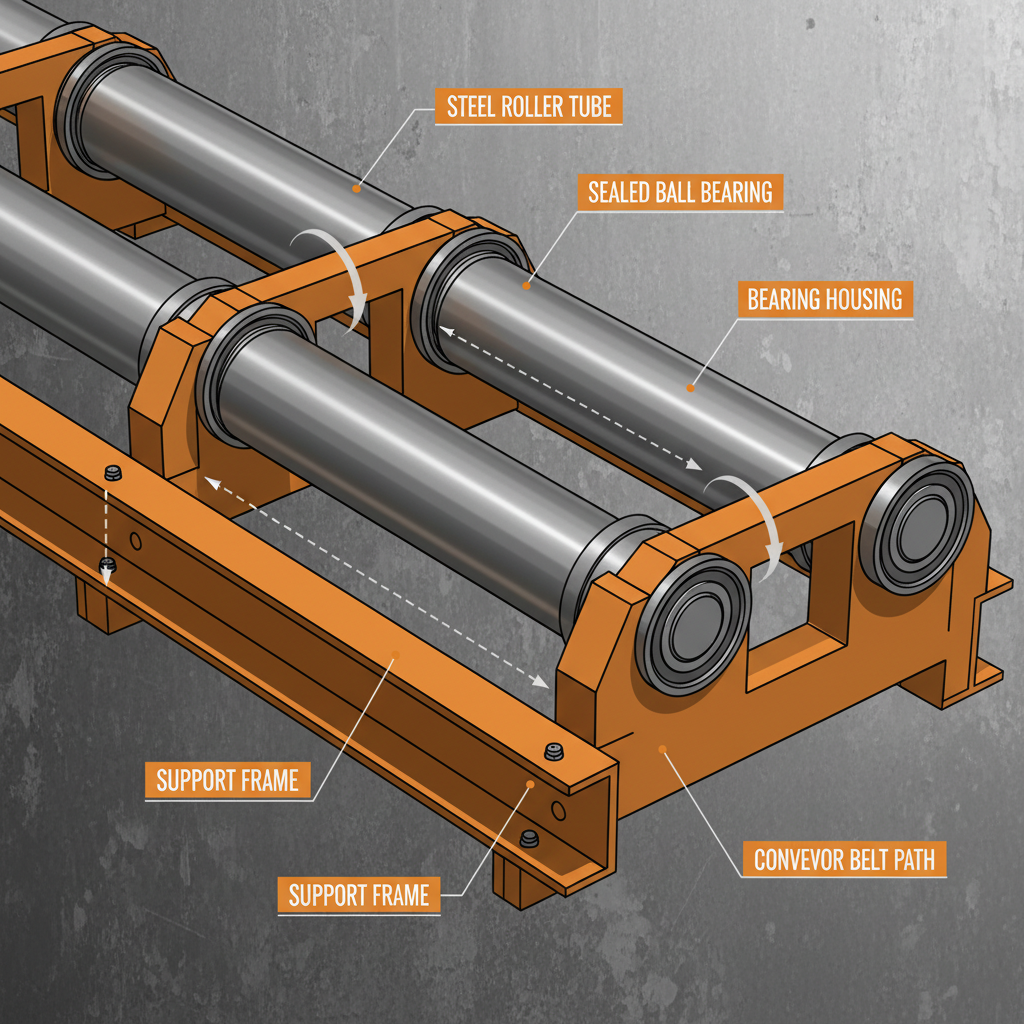 steel conveyor rollers with bearings
