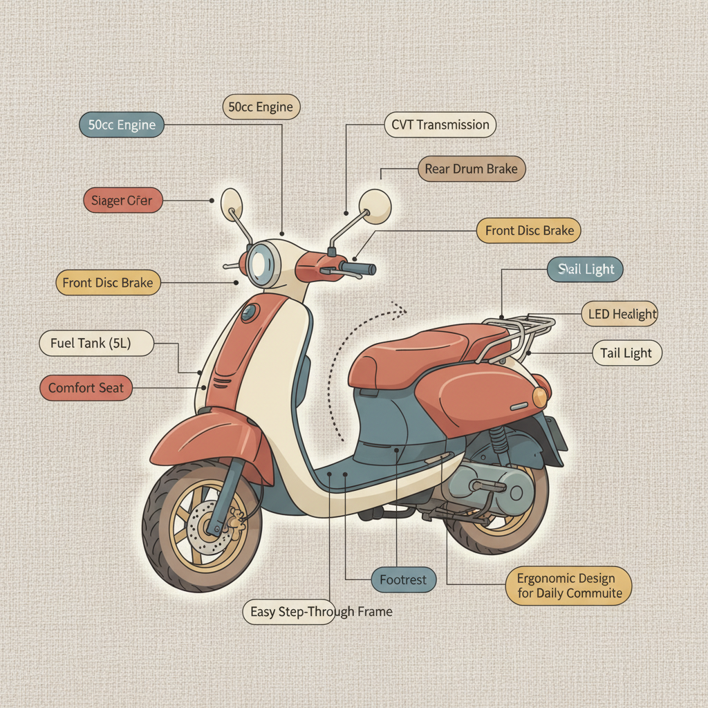 Exploring the Versatility of the Motorcycle Scooter 50cc for Modern Transportation