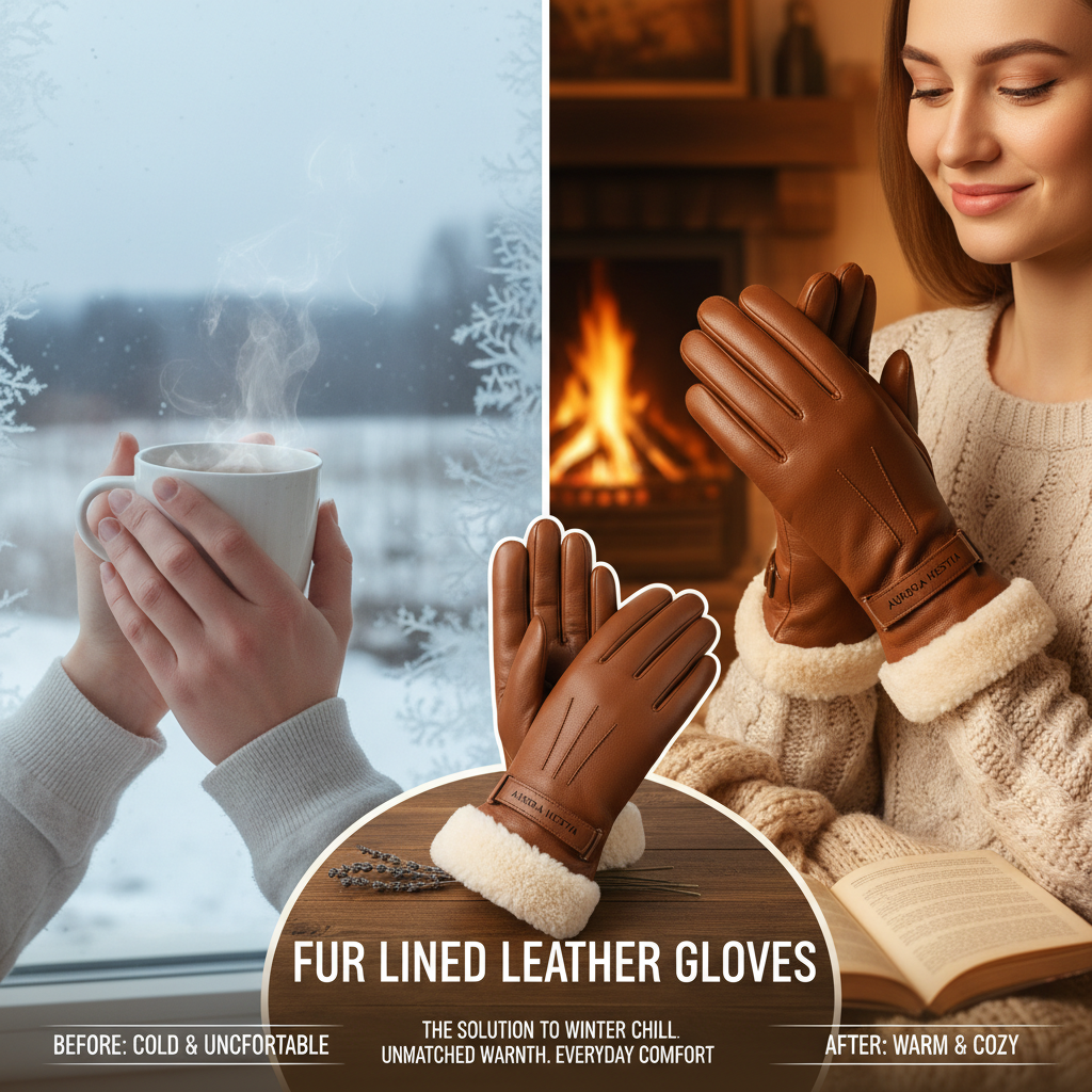 Luxurious Fur Lined Leather Gloves for Ultimate Winter Warmth and Style