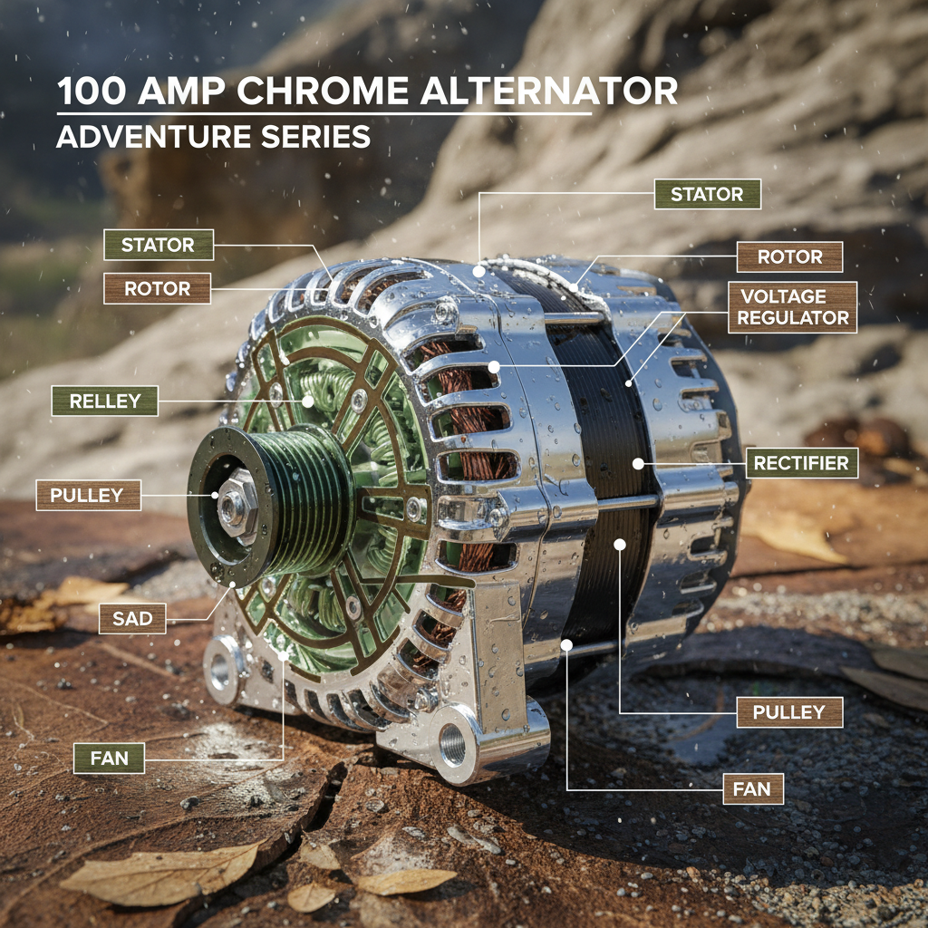 Maximize Vehicle Power with a High Performance 100 amp chrome alternator