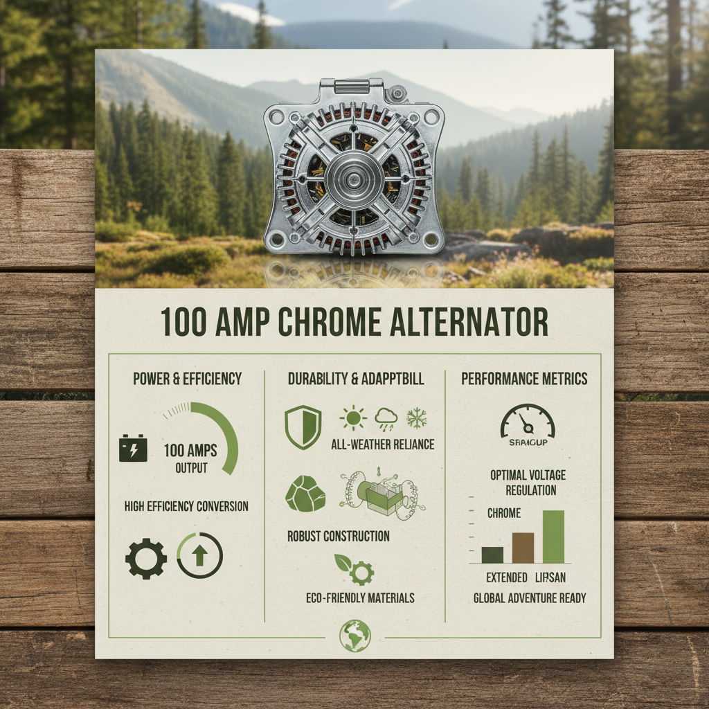 Maximize Vehicle Power with a High Performance 100 amp chrome alternator