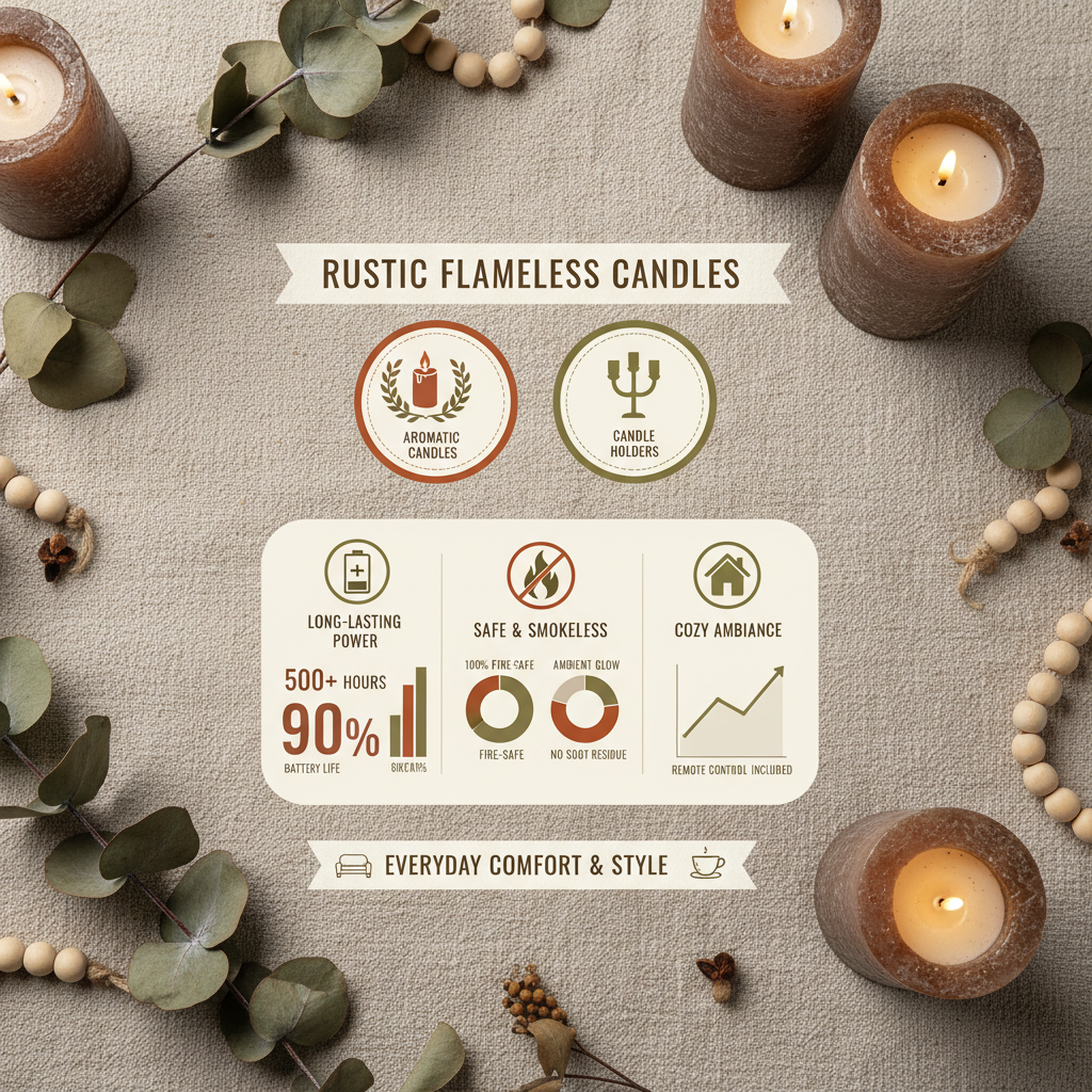Enhance Your Home with Charming Rustic Flameless Candles