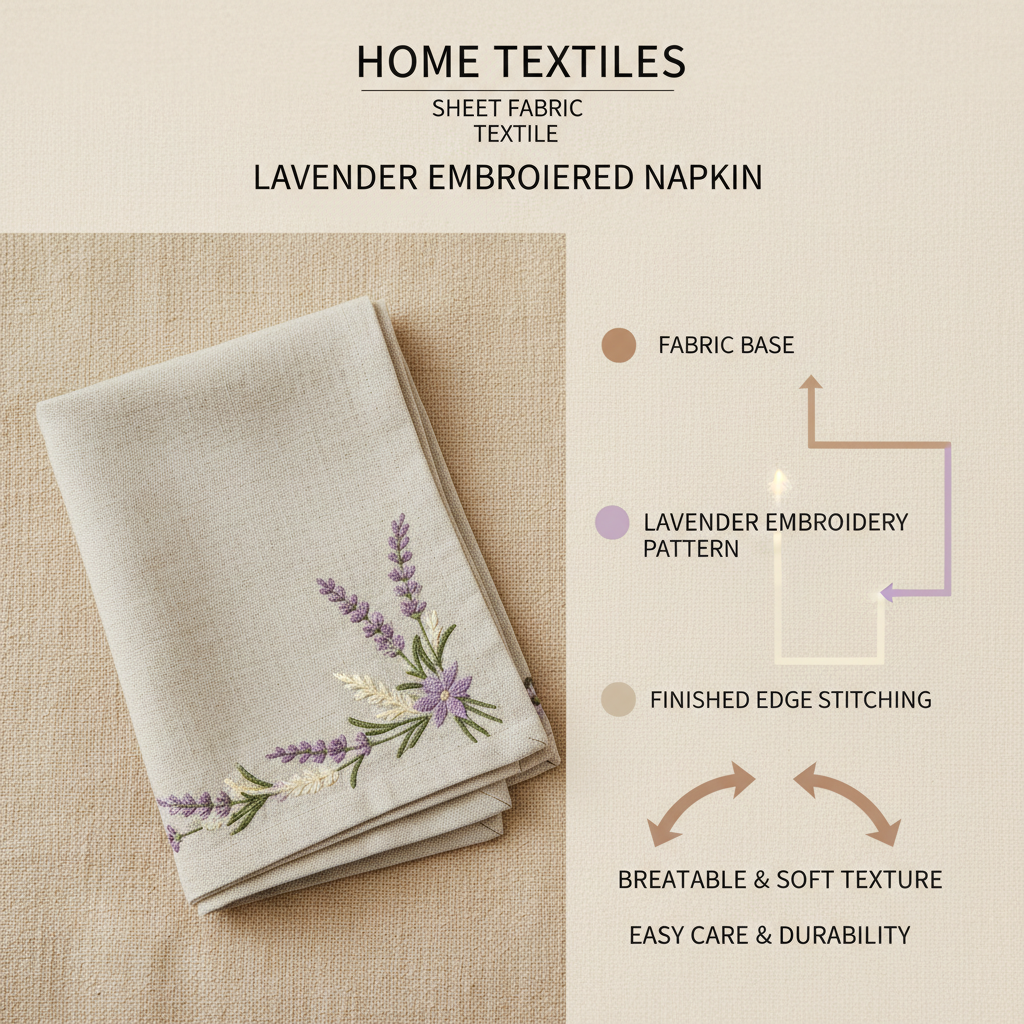 Enhance Your Dining Experience with Exquisite Lavender Embroidery Napkins