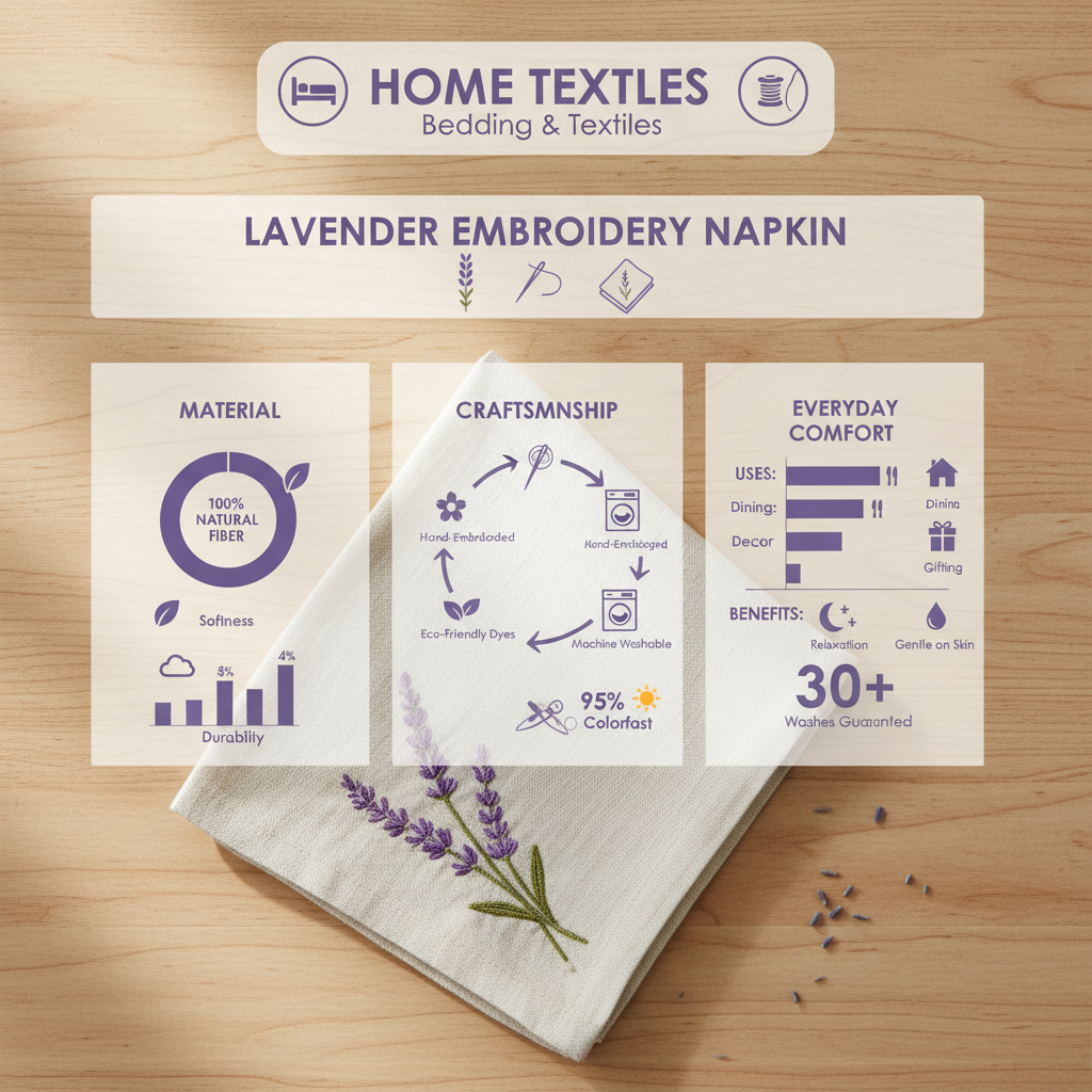 Enhance Your Dining Experience with Exquisite Lavender Embroidery Napkins