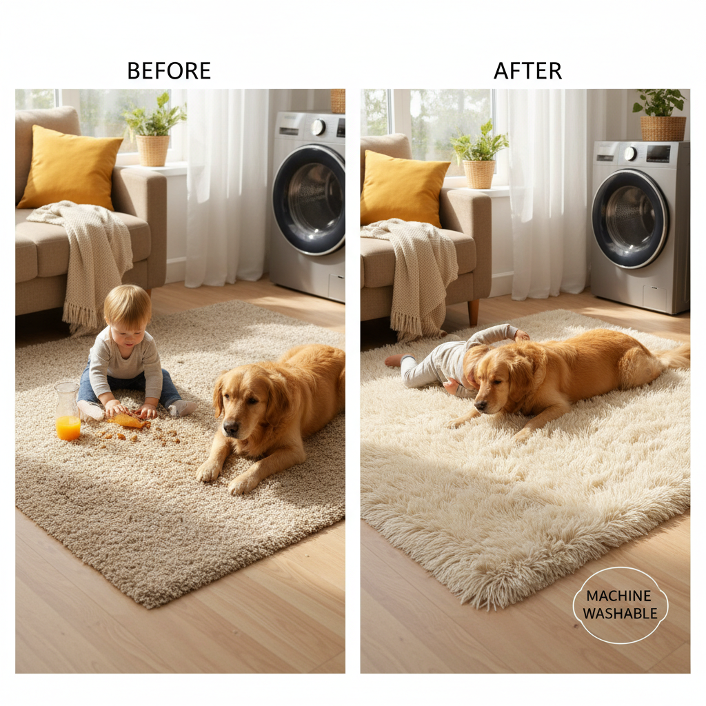 Enhance Your Home Comfort with a Soft and Fluffy Washable Rug