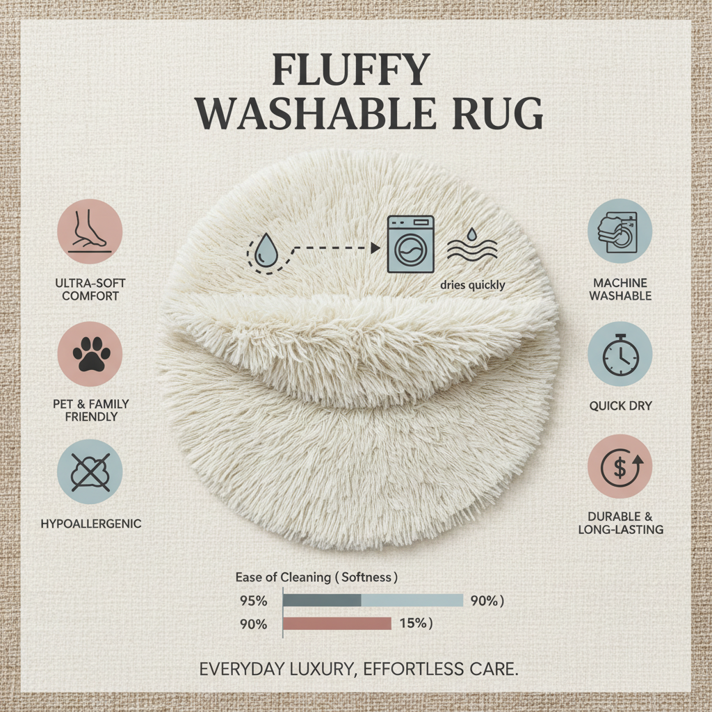 Enhance Your Home Comfort with a Soft and Fluffy Washable Rug