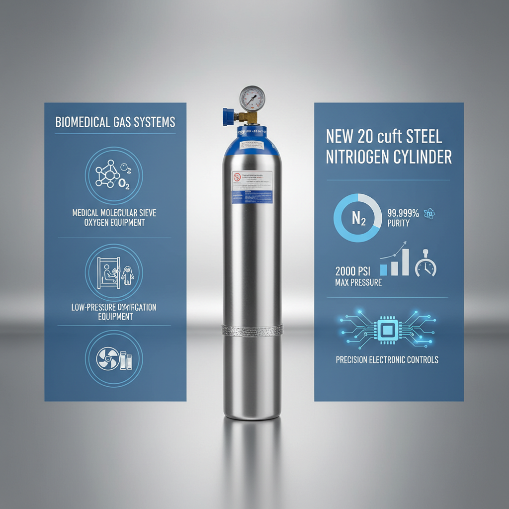 new 20 cuft steel nitrogen cylinder