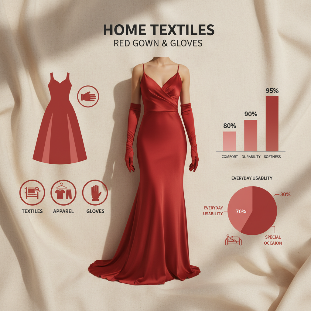 red gown with gloves