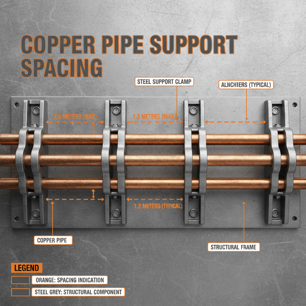 copper pipe support spacing