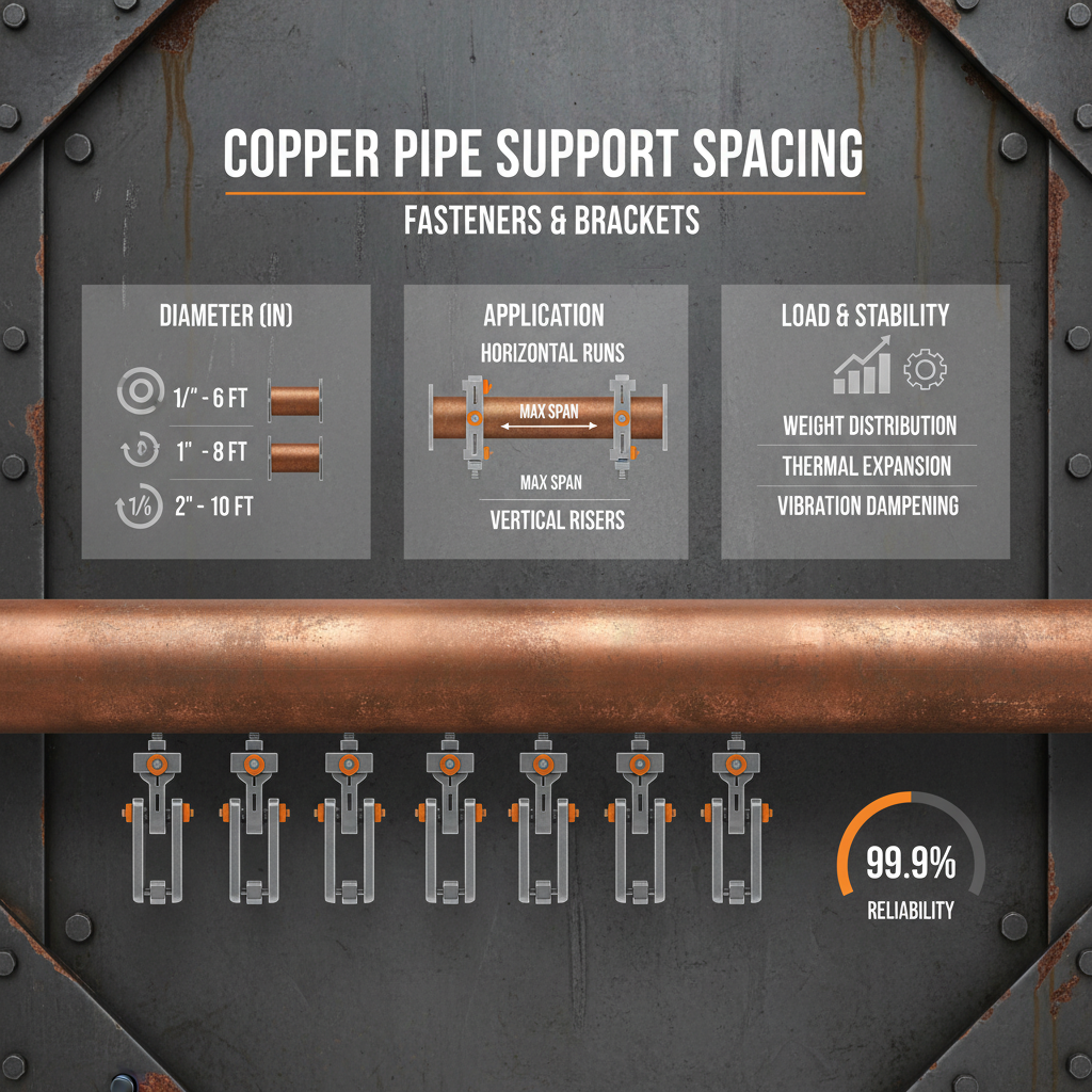 copper pipe support spacing