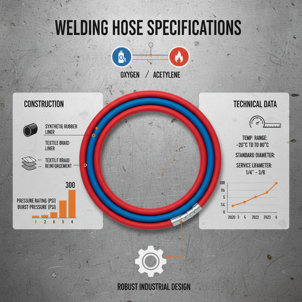 Superior Braided Oxygen Acetylene Gas Twin Line Rubber Welding Hose for Safe Welding