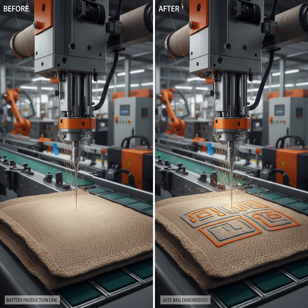 Elevate Your Brand with a Custom Needle to Embroidery Jute Bag