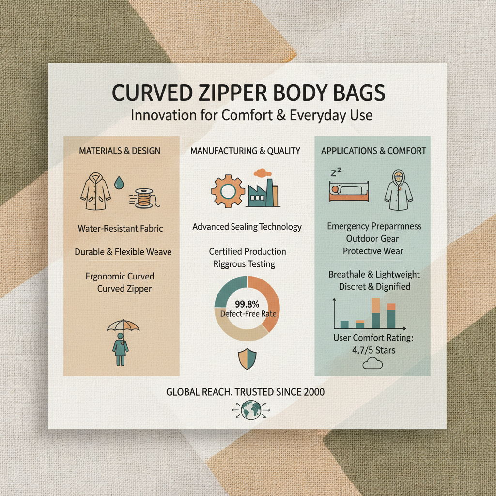 Helee Garment Your Premier Curved Zipper Body Bag Manufacturer