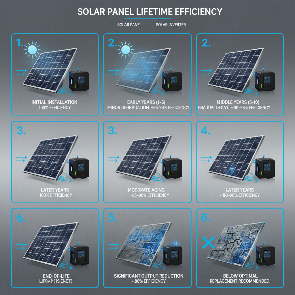 Maximizing Solar Panel Lifetime Efficiency for Long Term Energy Production