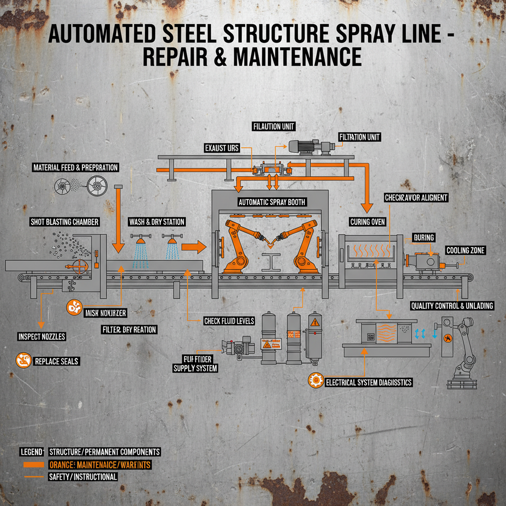 Comprehensive Repair and Maintenance of Steel Structure Automatic Spraying Line Systems