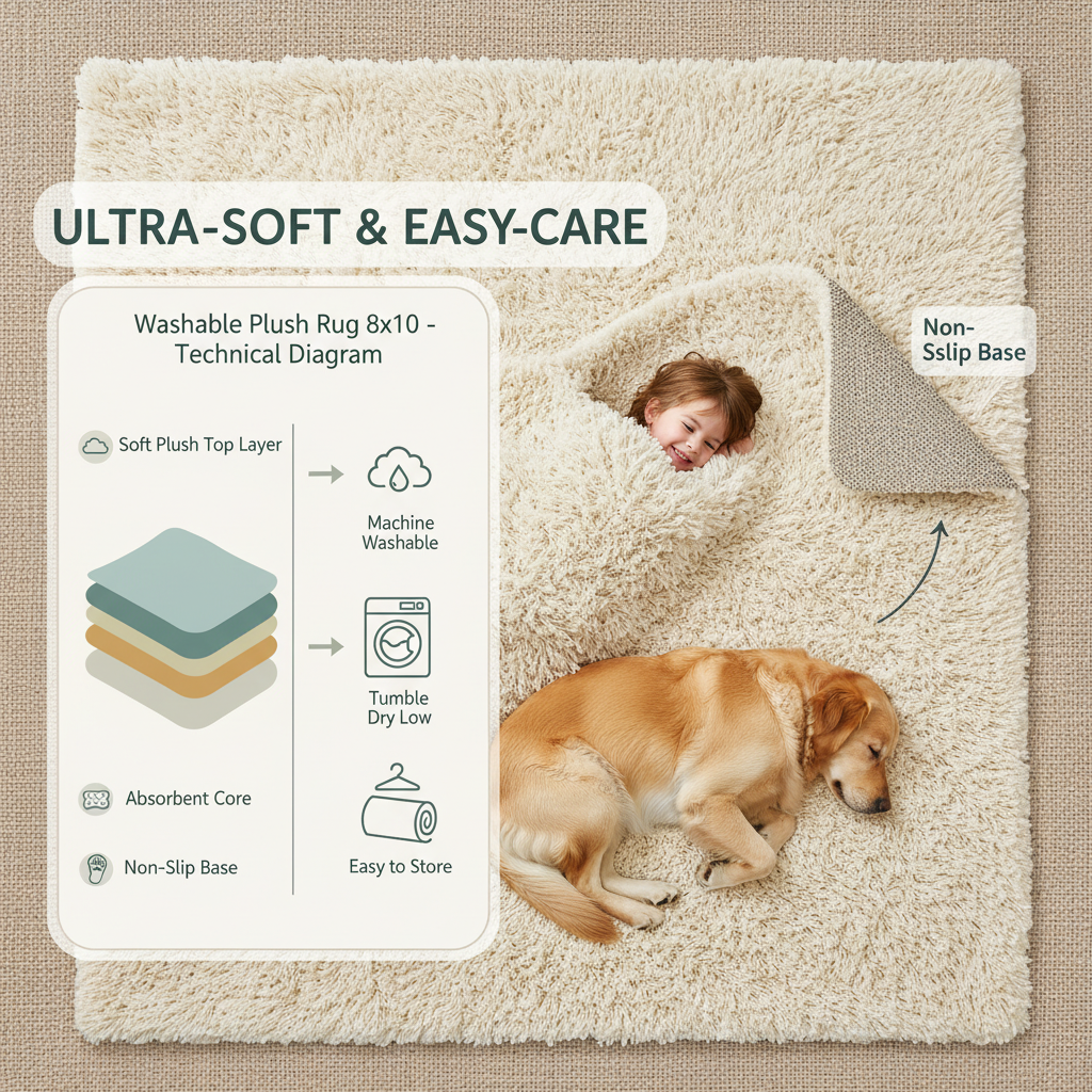 Discover the Comfort and Convenience of a Washable Plush Rug 8x10 for Your Home