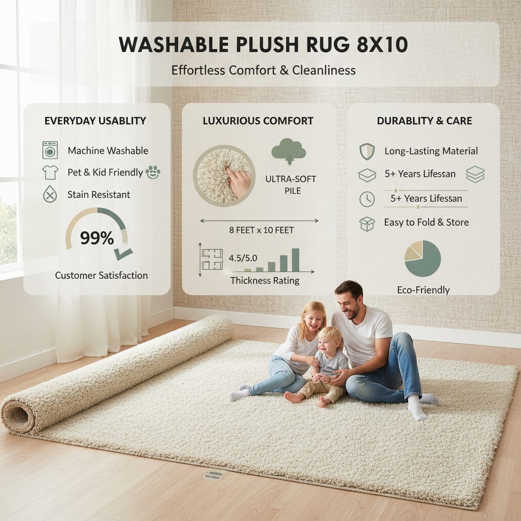 Discover the Comfort and Convenience of a Washable Plush Rug 8x10 for Your Home