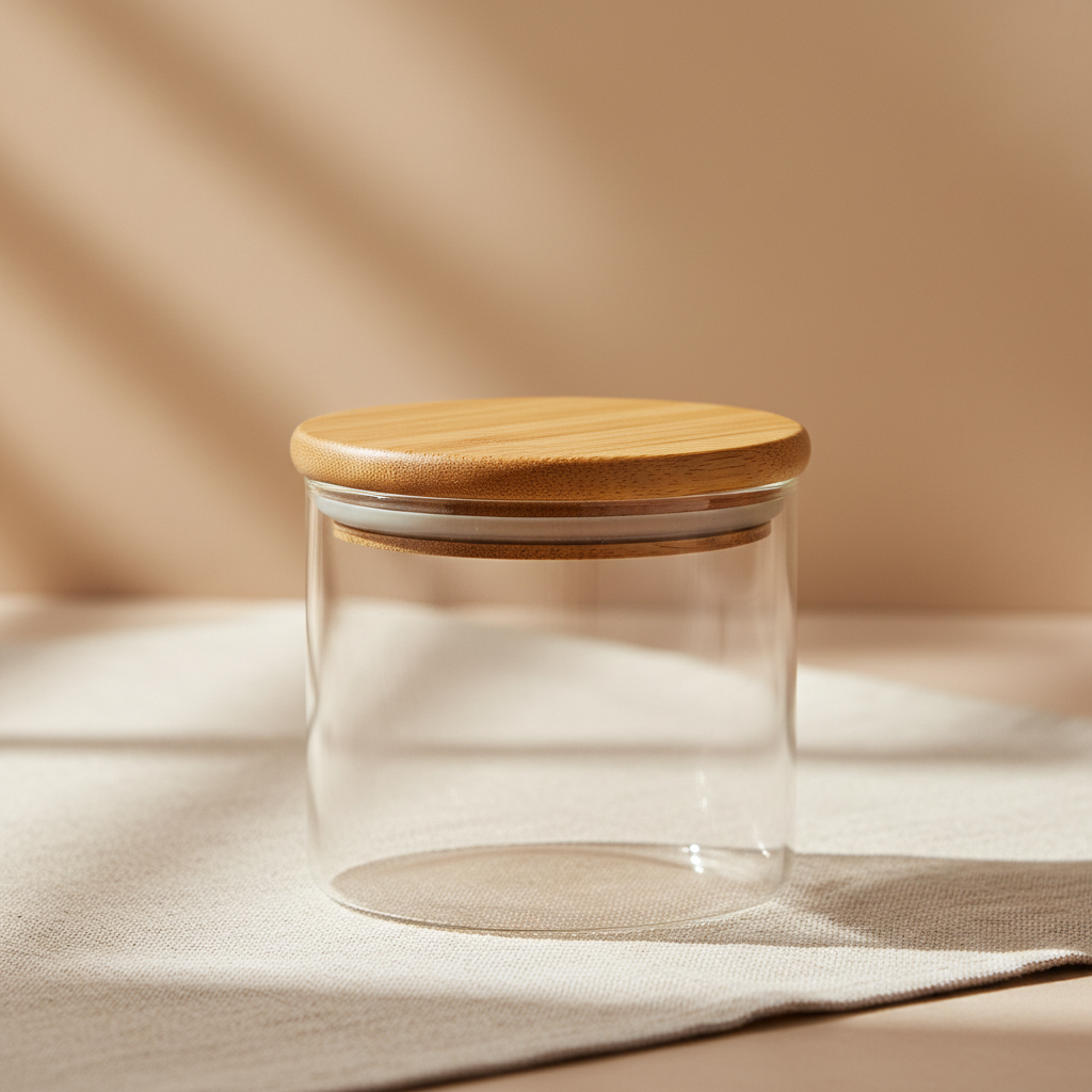 Elevate Kitchen Storage with Stylish Glass Wood Lids for Freshness