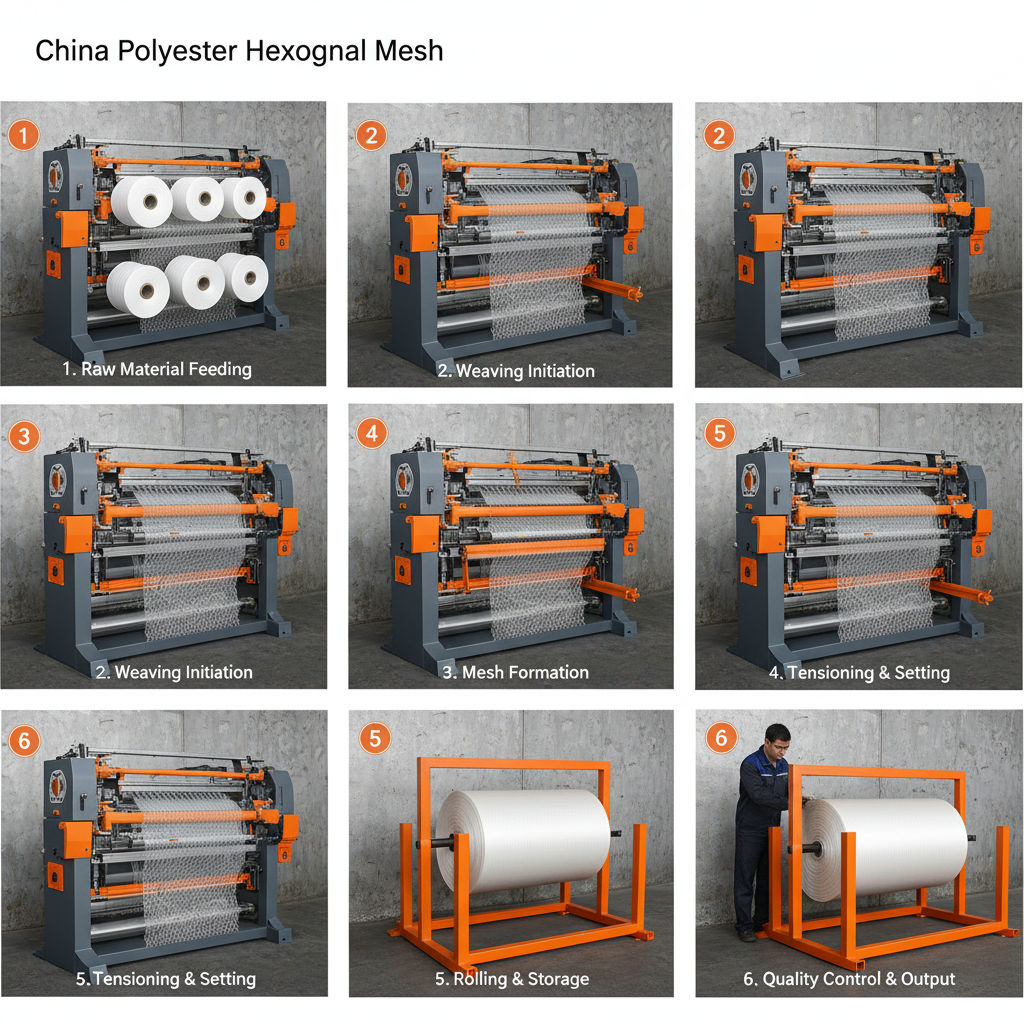 China Polyester hexagonal Mesh machine