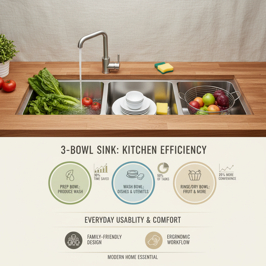 3 bowl sink