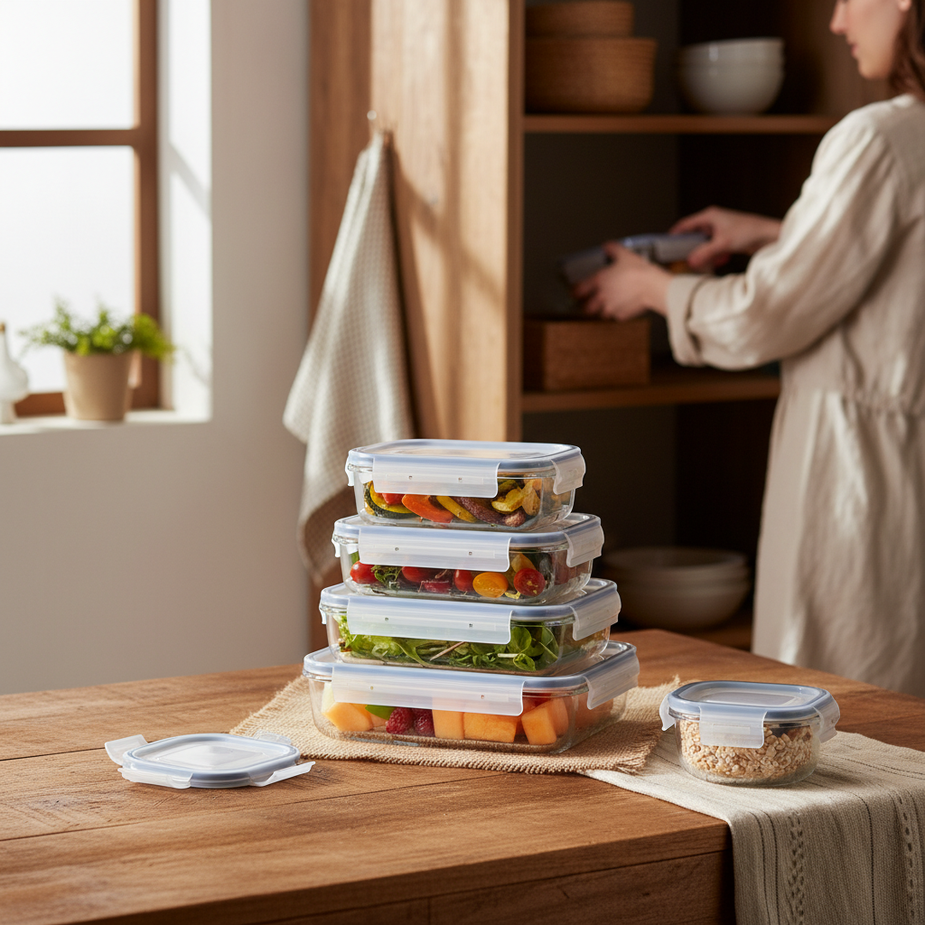 stackable glass food storage containers