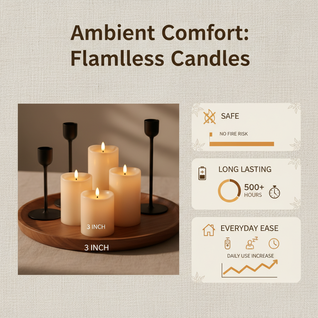 Enhance Your Home Ambiance with 3 Inch Flickering Flameless Candles