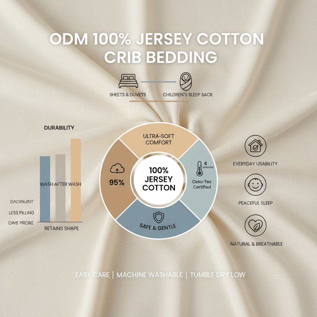 ODM 100 Jersey Cotton Crib Bedding Set Comfort Quality Customization
