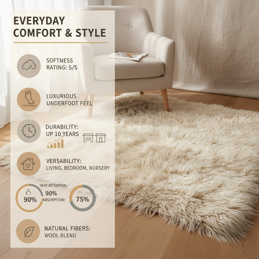 Enhance Your Home Comfort with a Luxurious Fluffy Beige Rug