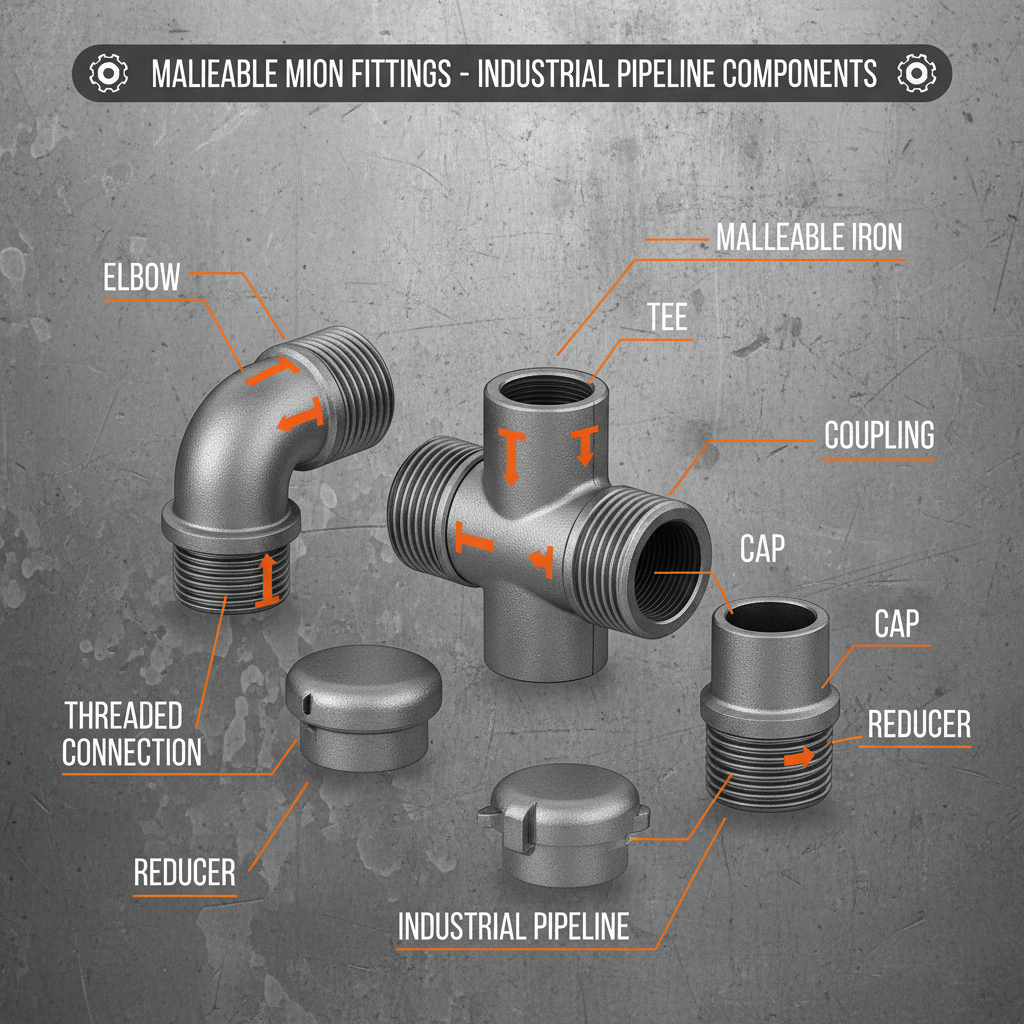 malleable iron fittings for industrial pipeline