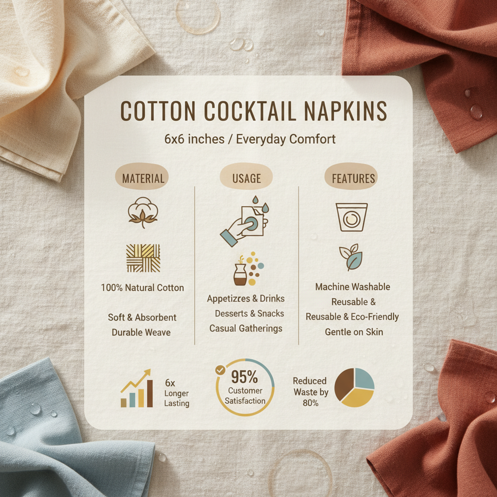 Enhance Your Dining Experience with Premium Cotton 6x6 Cocktail Napkins