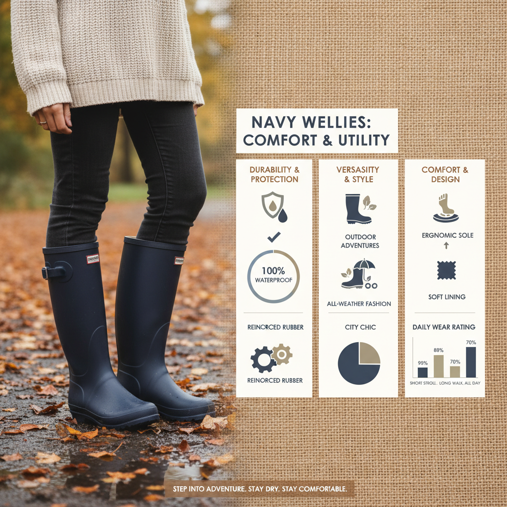 Navigating Outdoor Adventures with Stylish and Durable Navy Wellies