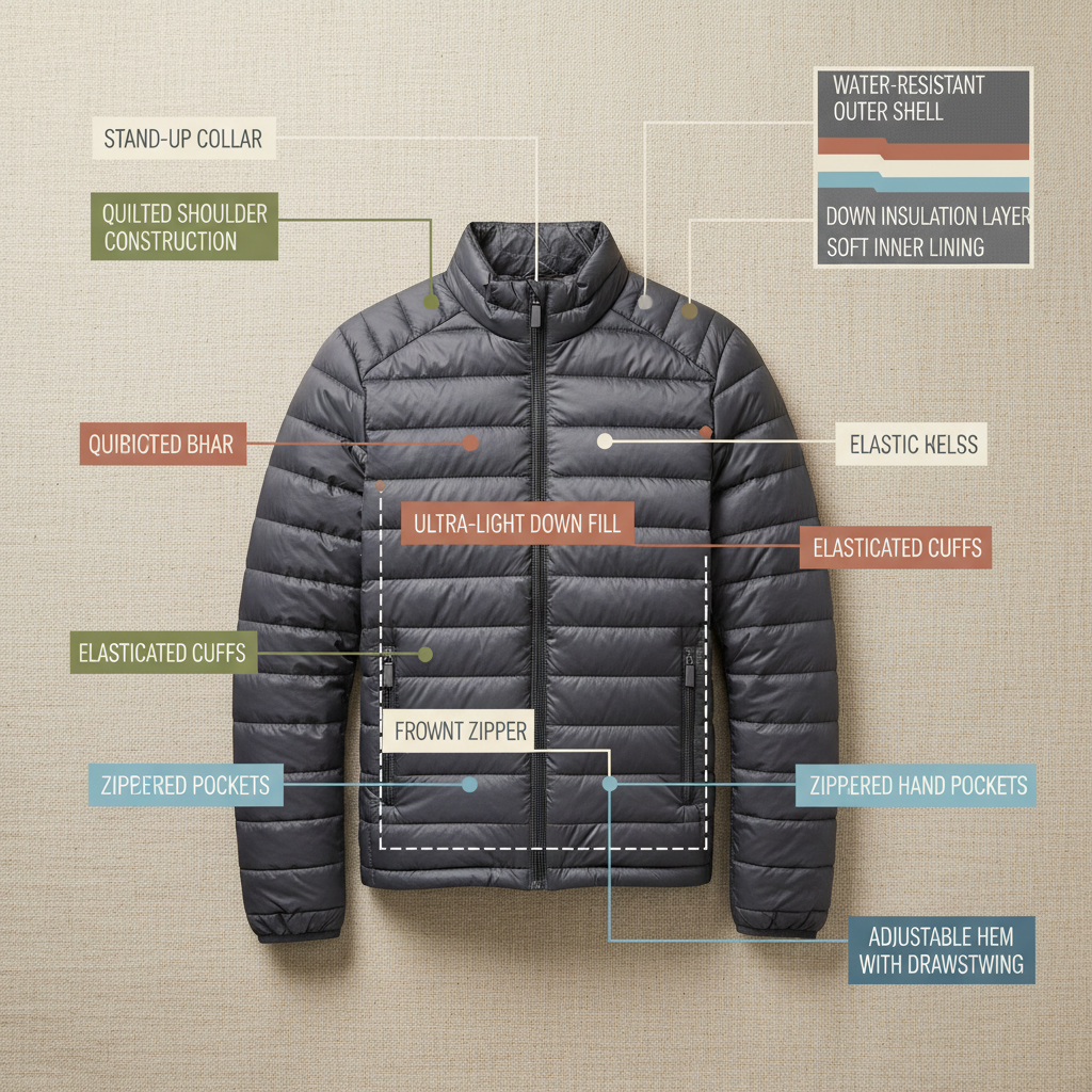 mens thin puffer jacket