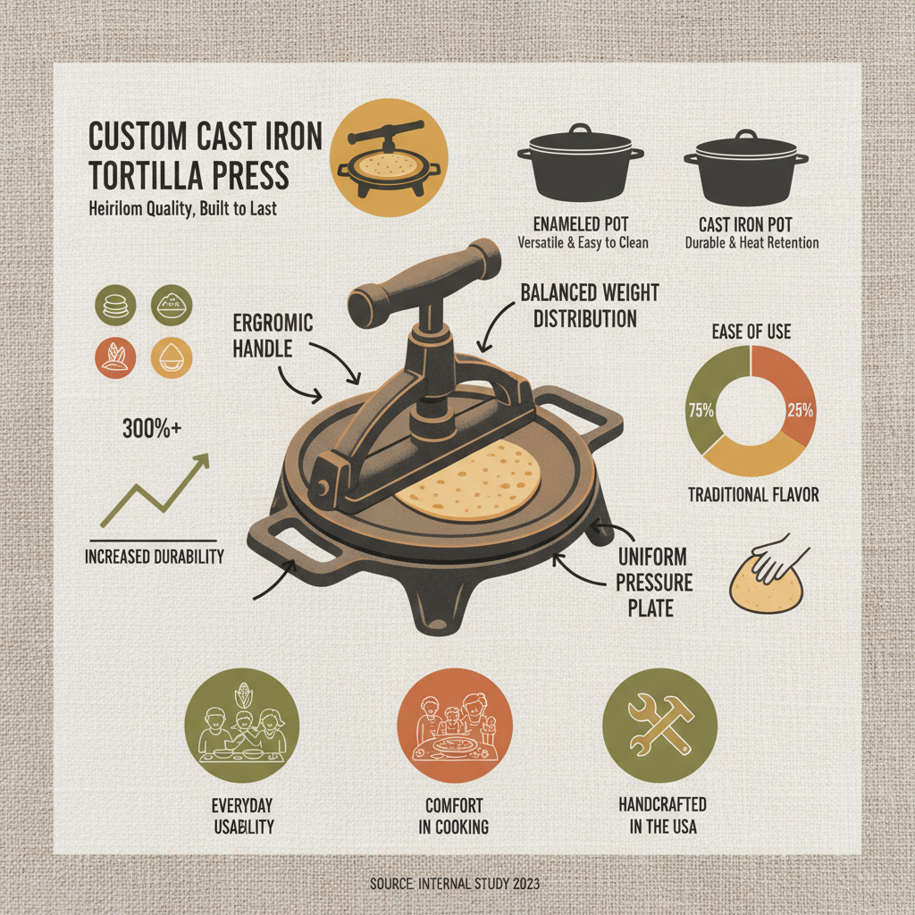 custom cast iron tortilla press