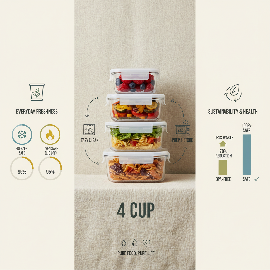 4 cup glass food storage containers