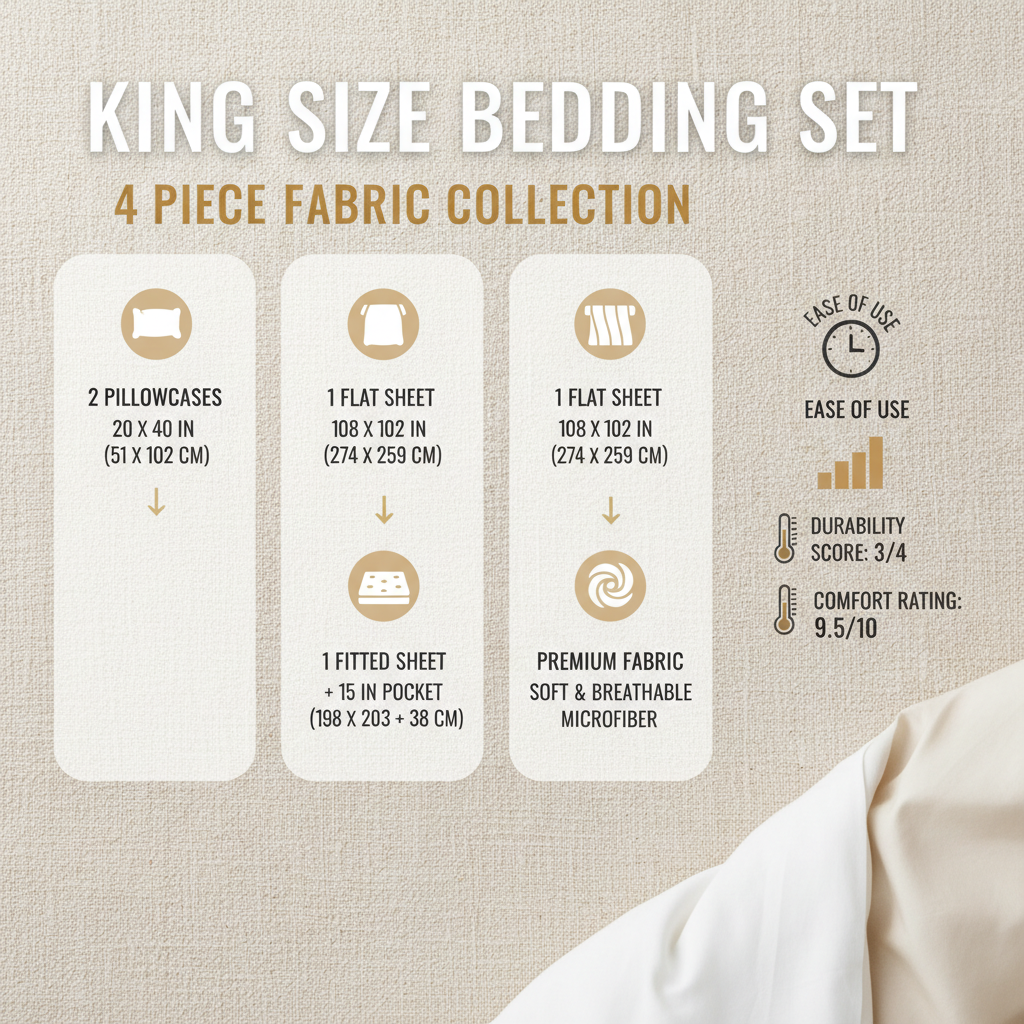 Discover the Ultimate Comfort of a 4 piece bed sheet set king size for Restful Sleep