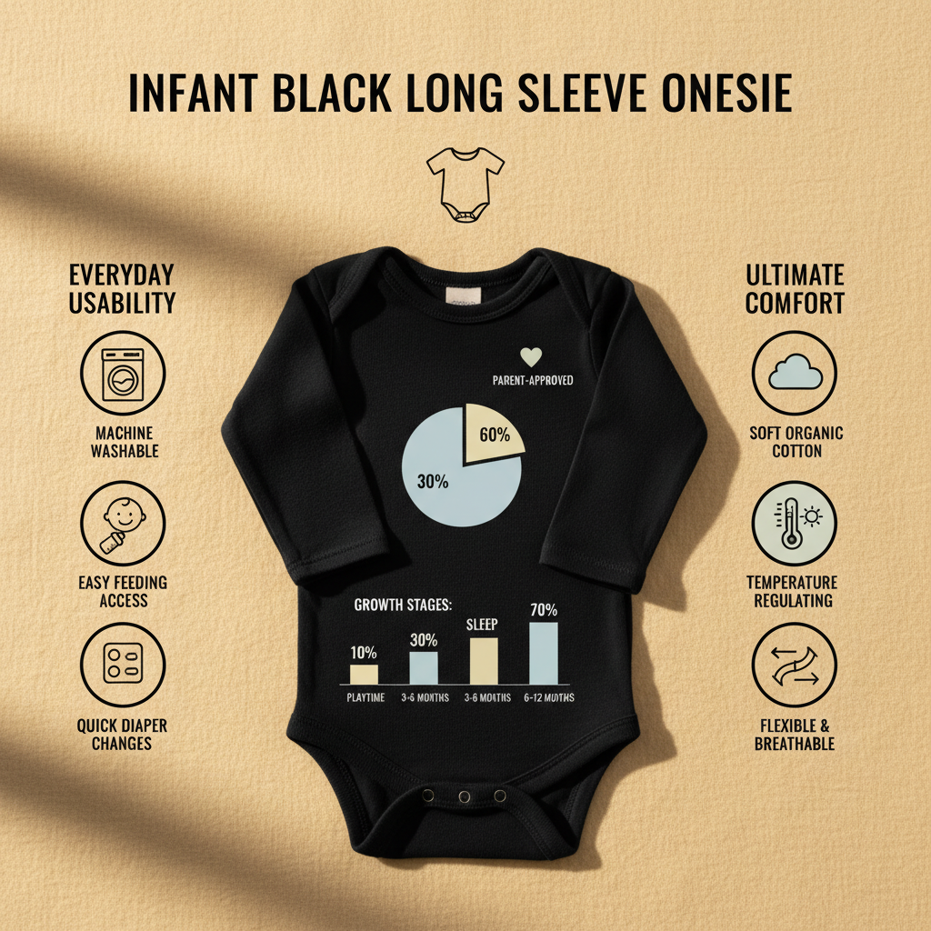 infant black long sleeve onesie