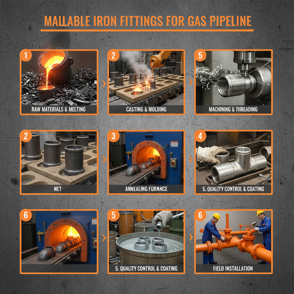 malleable iron fittings for gas pipeline